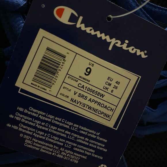 NWT Women’s Champion Running Shoes Blue Black Pink Size 9M V SRS Approach comfy - Picture 12 of 12